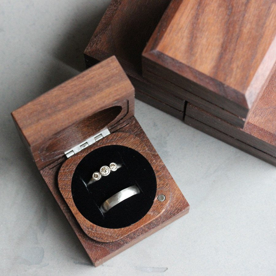 Handmade & Sustainable Walnut Ring Boxes: Now Available!