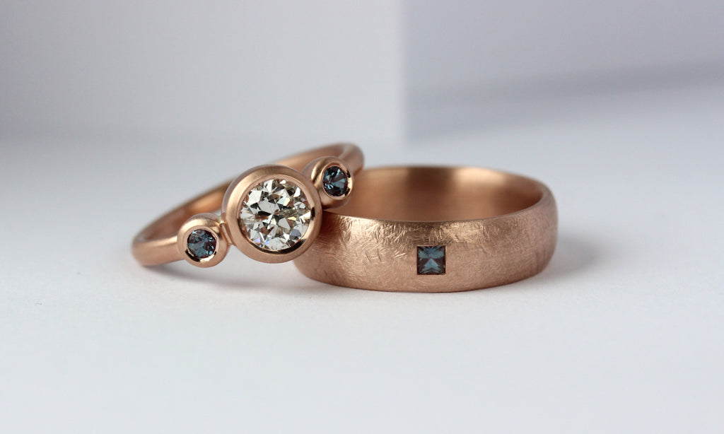 Light Blue Fair Trade Sapphire Crown Solitaire Engagement Ring in Palladium 