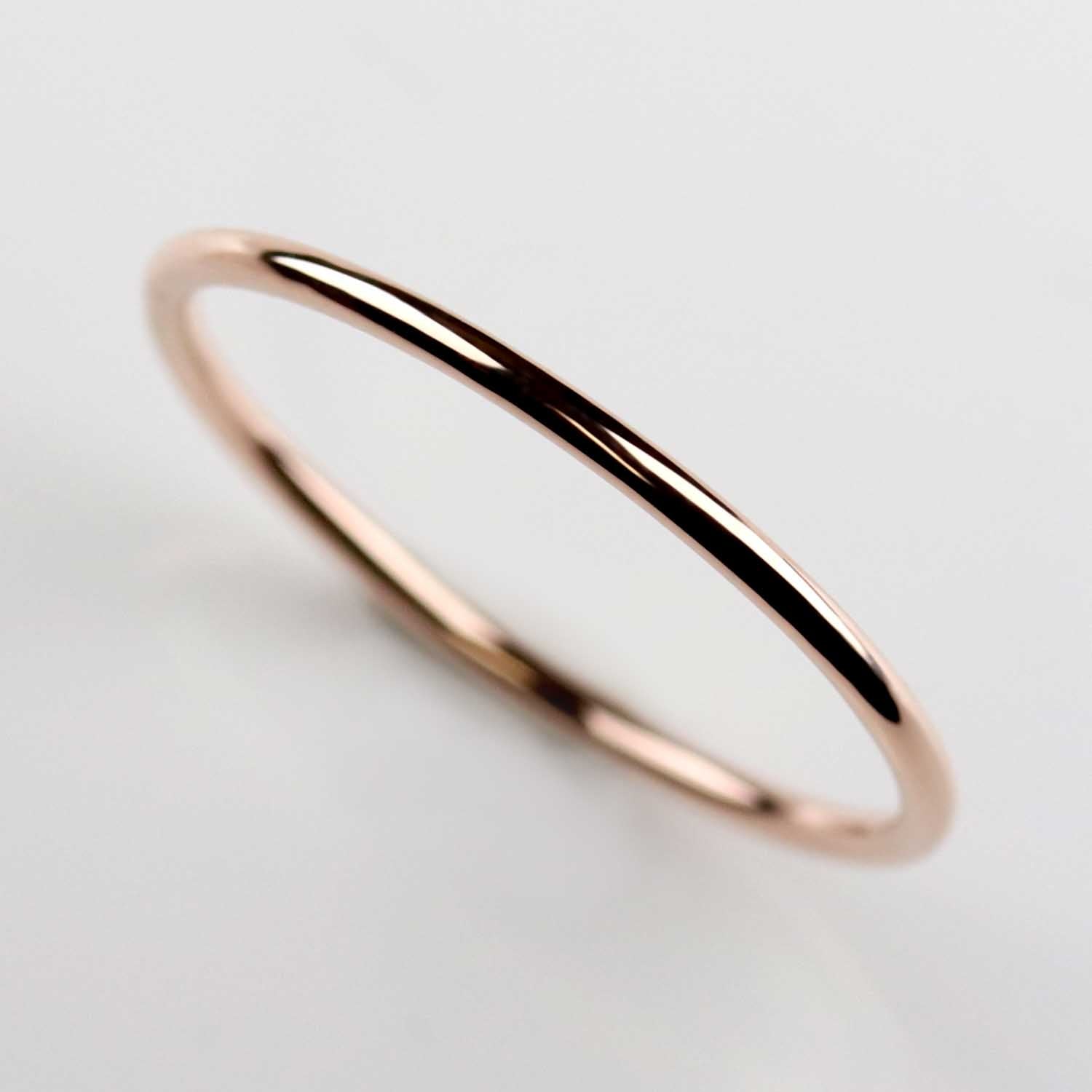 1.3mm 14k Rose Gold Round Stacking Ring