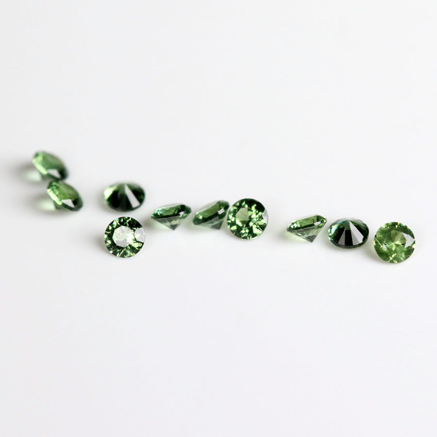 1.5mm Round Olive Green Australian Sapphires - N10515