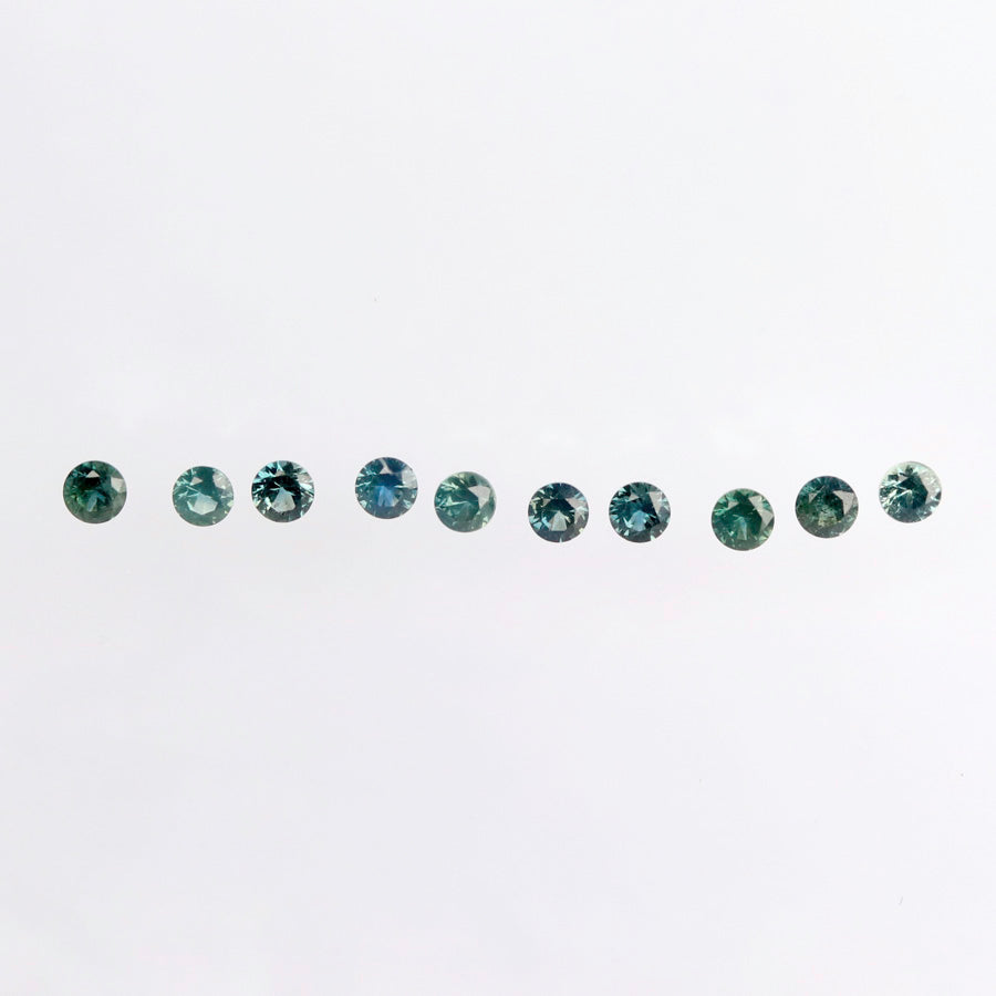 1.5mm Round Dark Teal Australian Sapphires - N10315