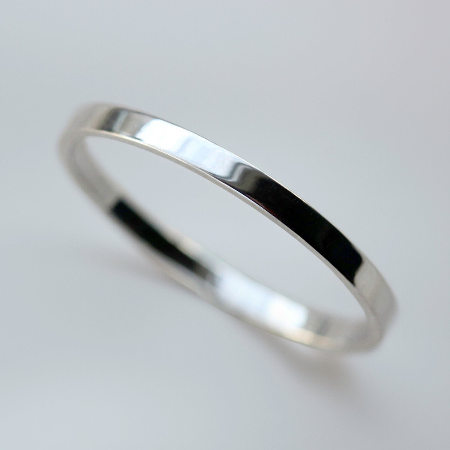 Skinny stacking ring in shiny palladium.