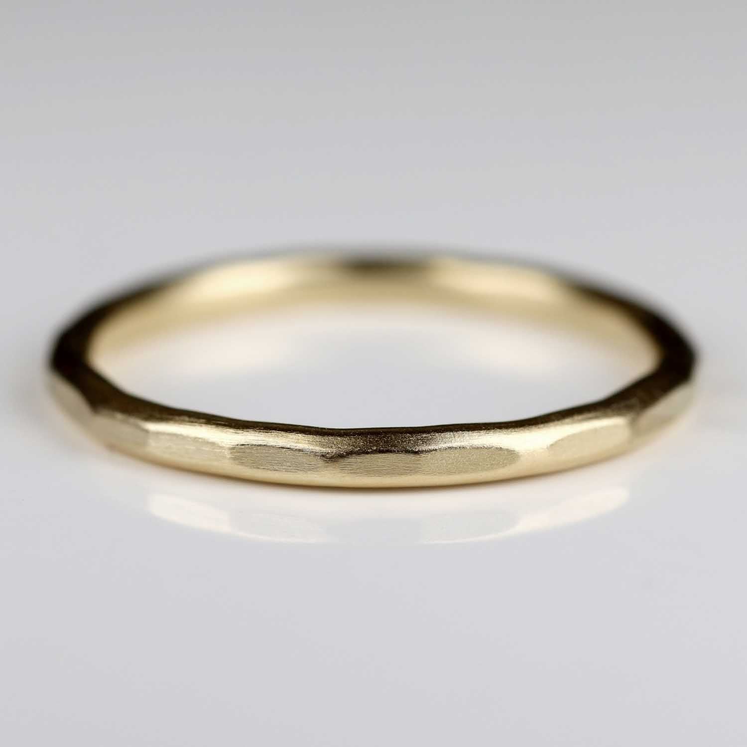 Hammer Textured Round Stacking Ring