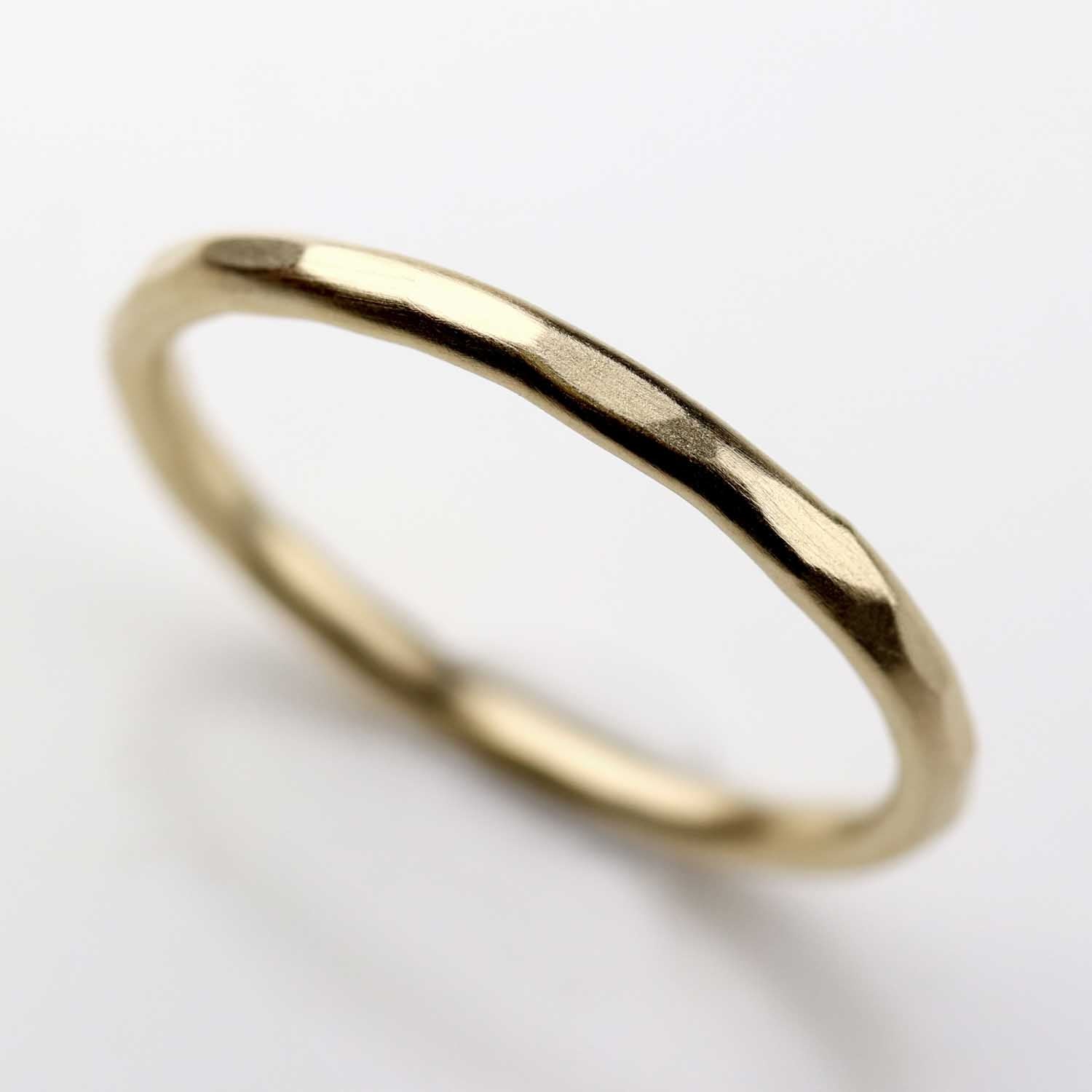 Hammer Textured Round Stacking Ring
