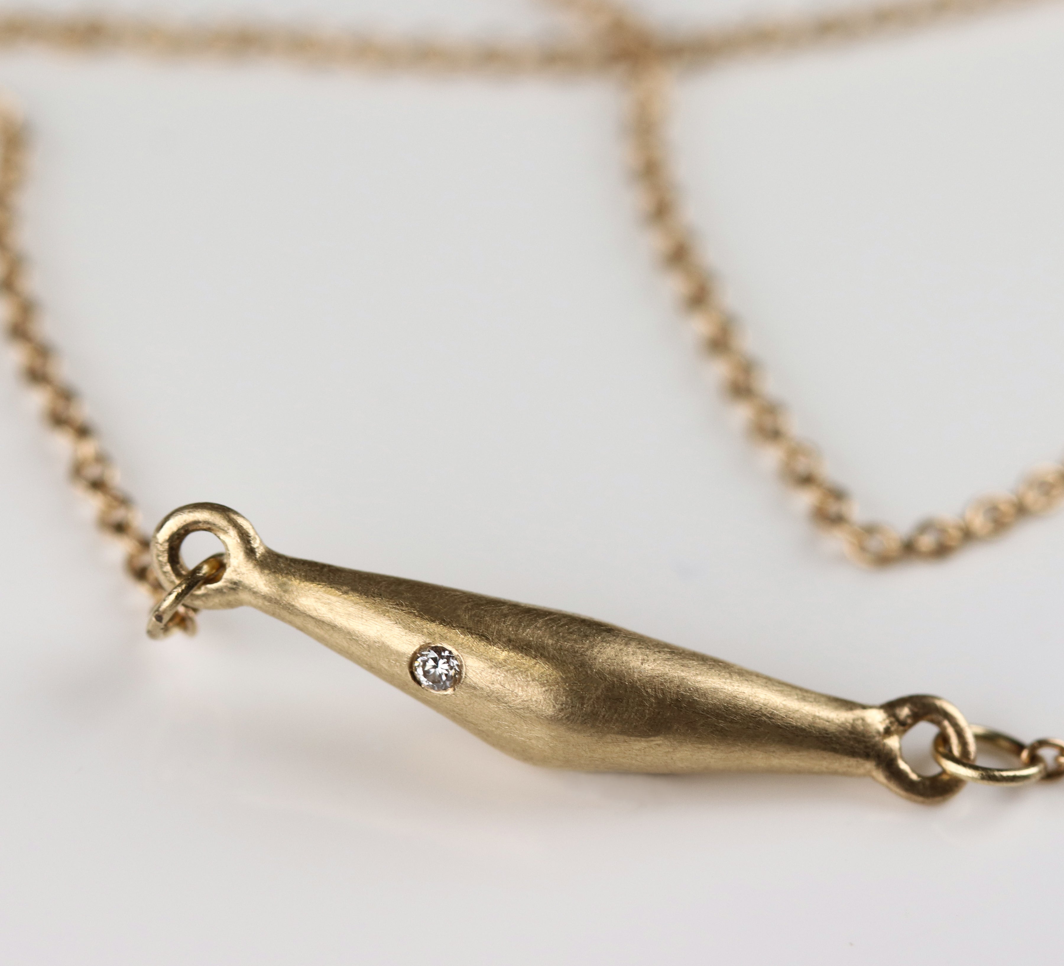 . Sculpted Pod Pendant with Lab-grown Diamond