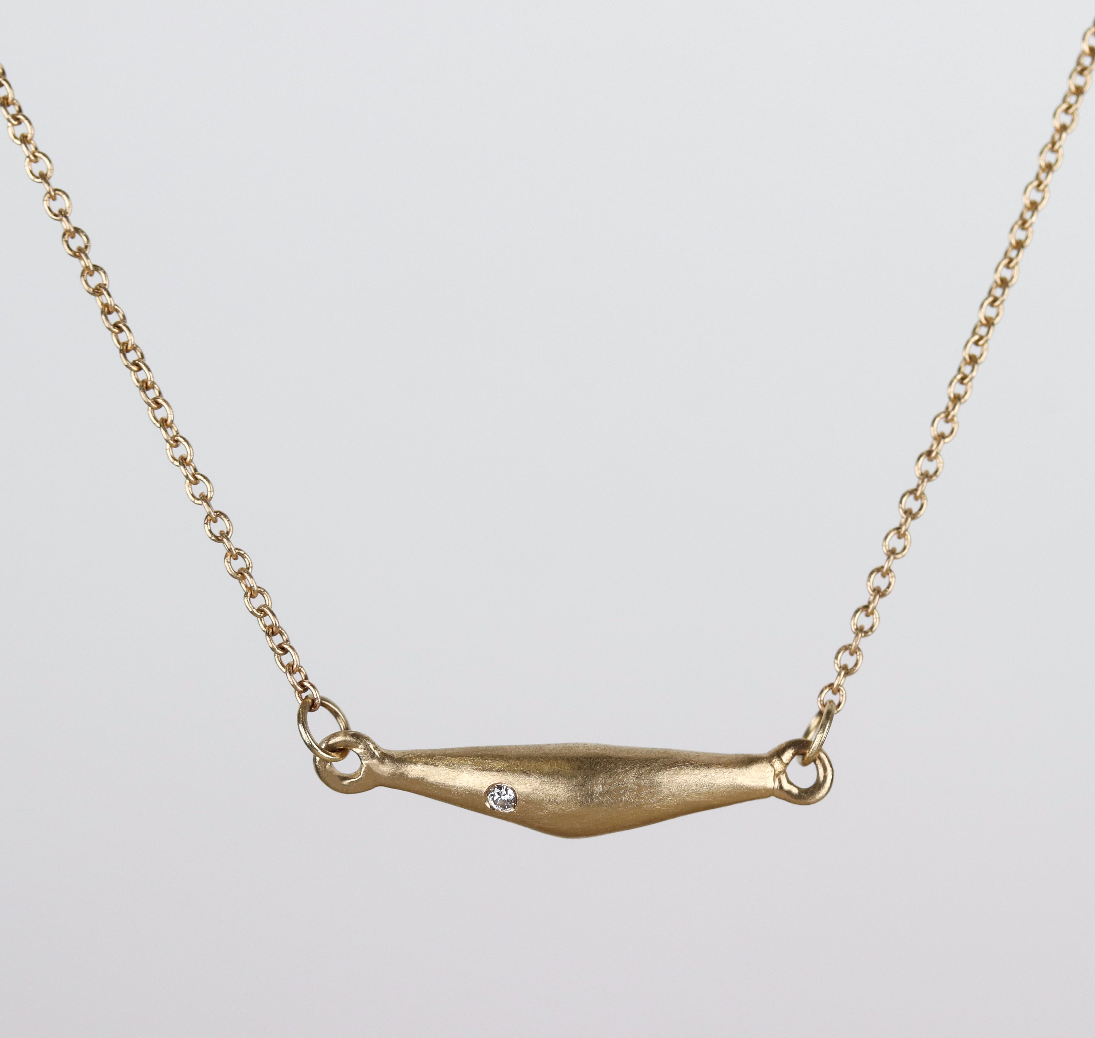 . Sculpted Pod Pendant with Lab-grown Diamond