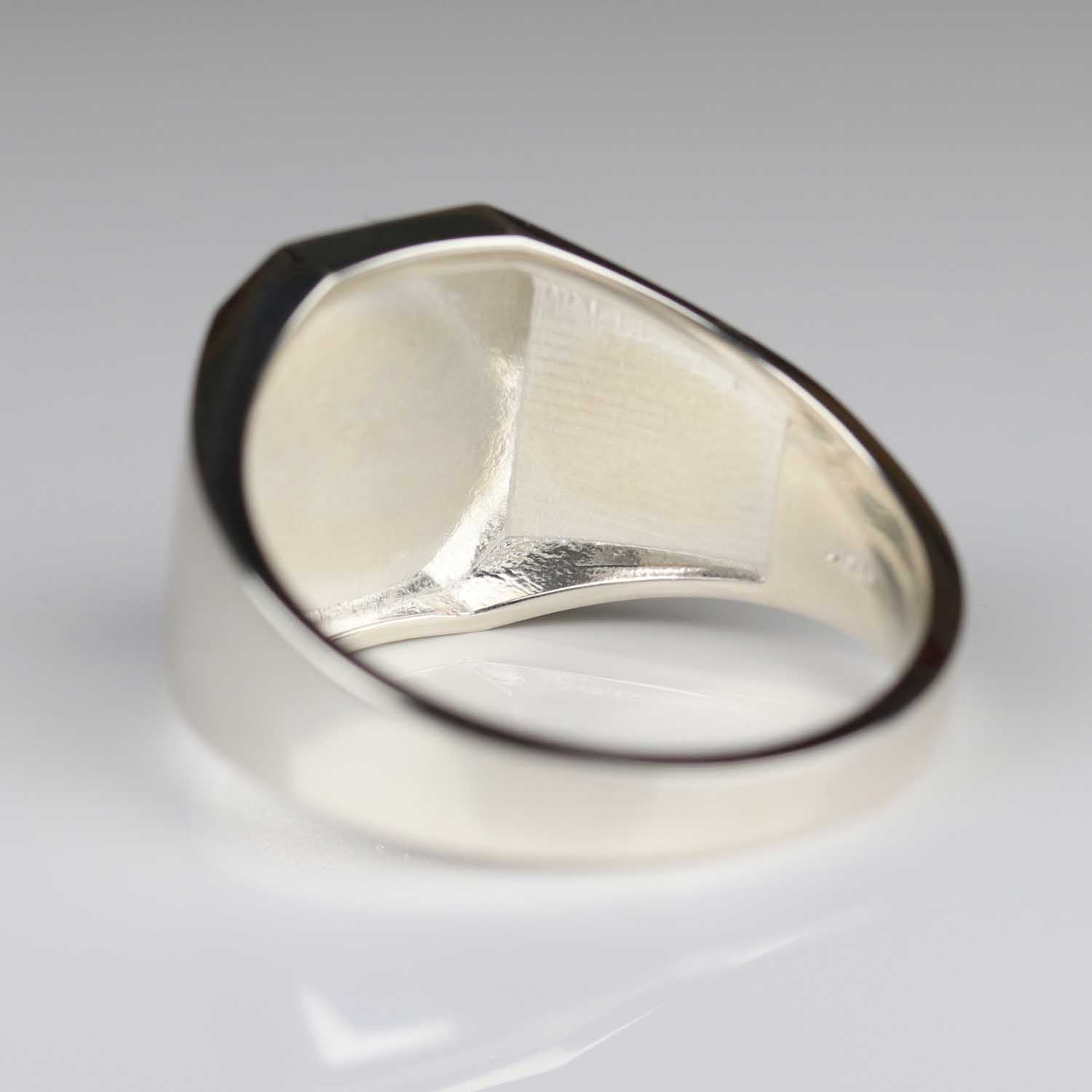 Silver Cut Corner Rectangle Signet Ring 14x12mm