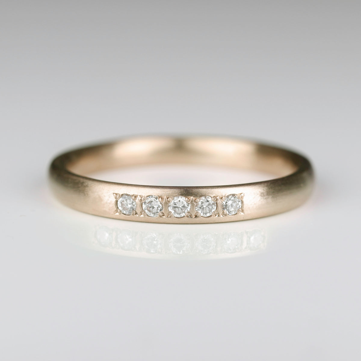 Cluster Bead-set Comfort-fit Classic Wedding Band
