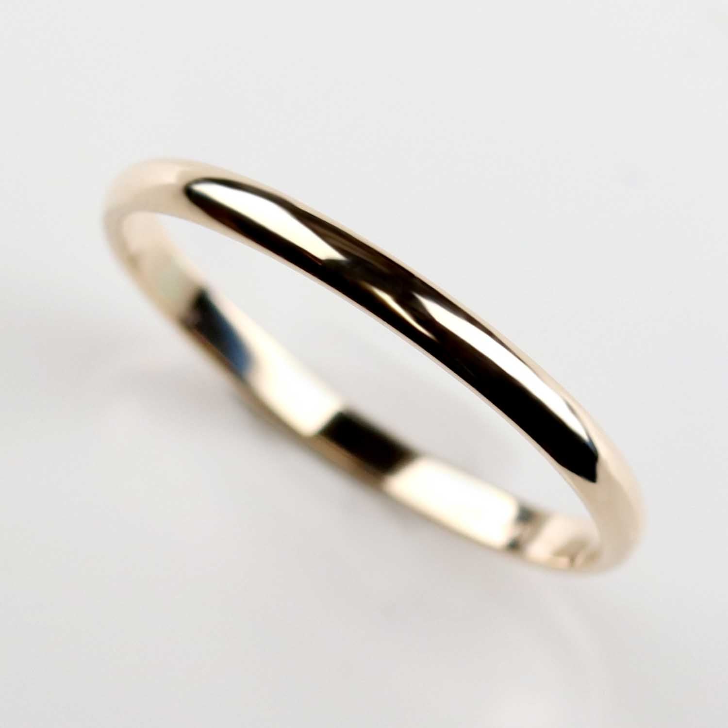 2mm Wide Slim & Skinny Classic Yellow Gold Band Ring