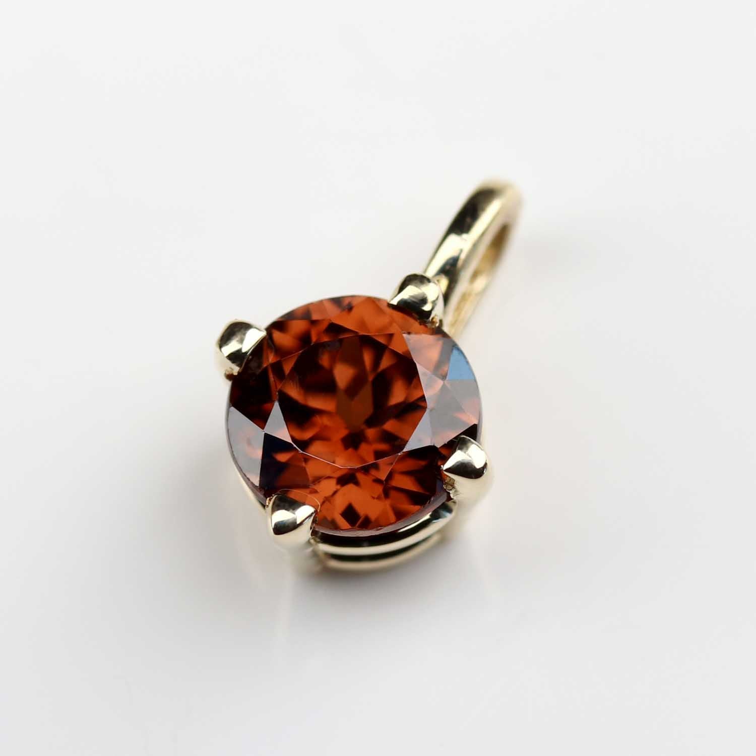 . Red Zircon Prong-set Pendant