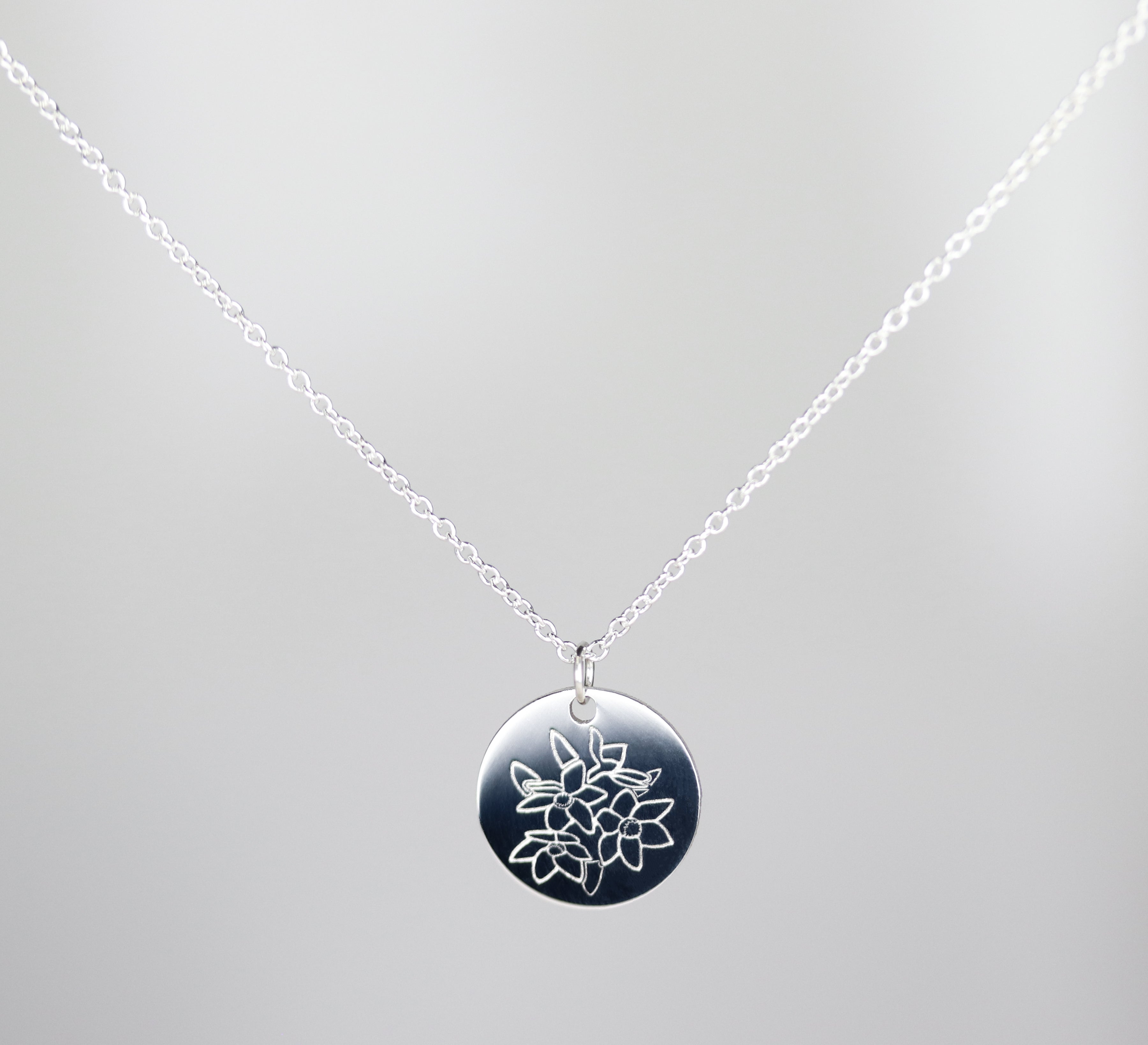 . Narcissus December Birth Flower Pendant