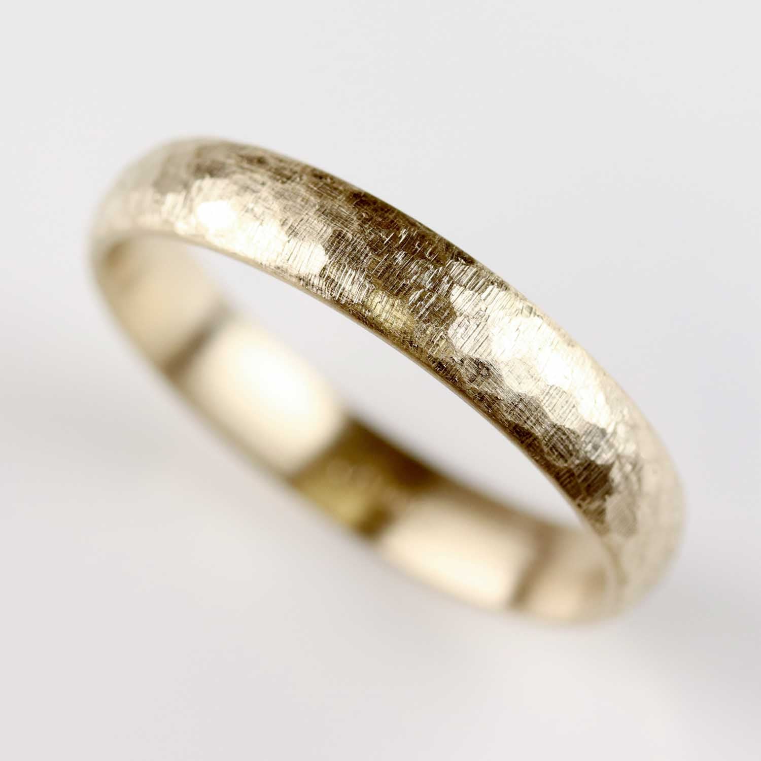 Stone Texture Wide & Comfort-fit Classic Band Ring