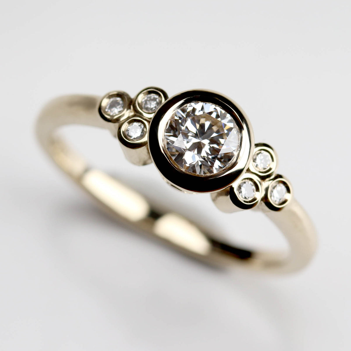 Openwork Seven Stone Cluster Engagement Ring