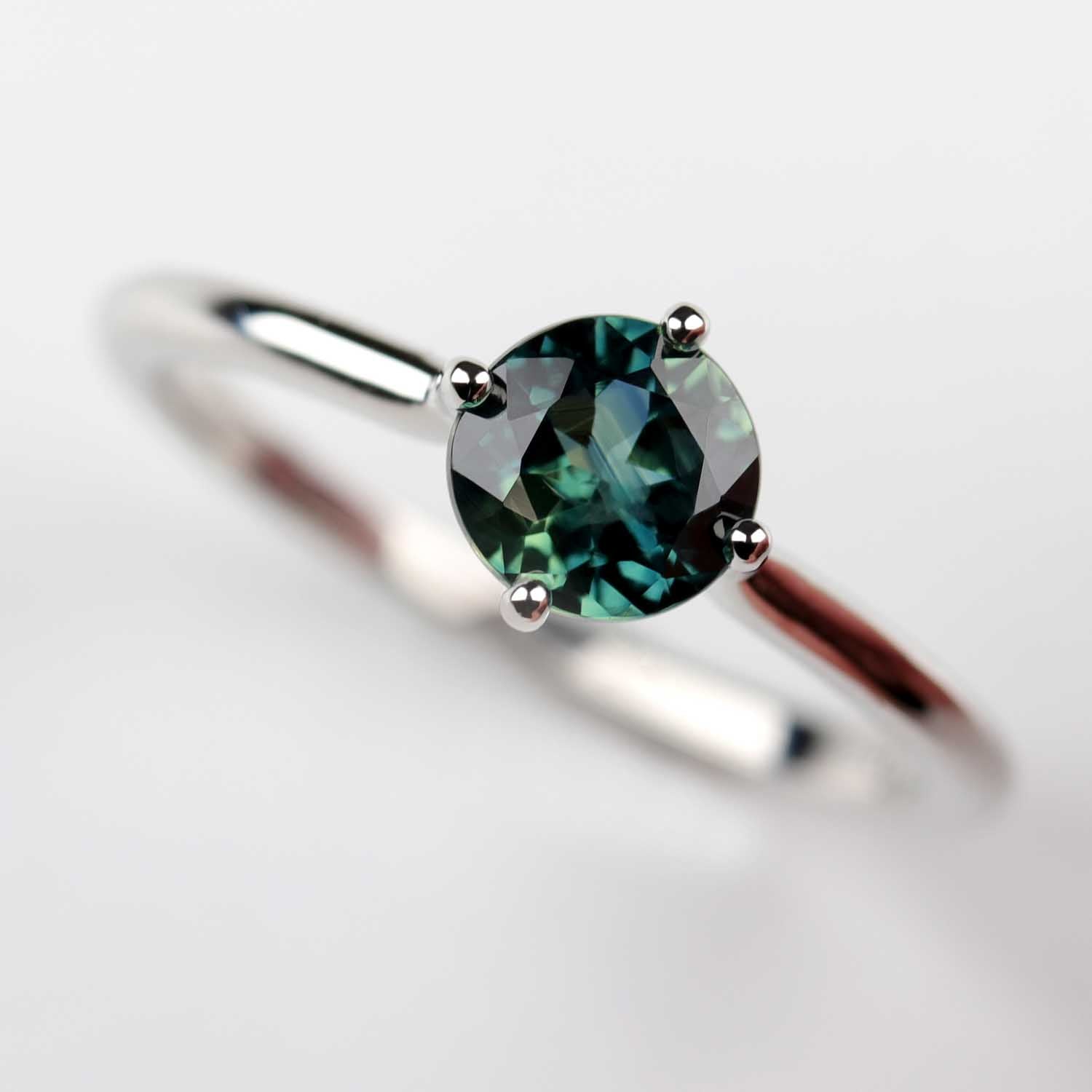 Compass Set Platinum & Australian Sapphire Solitaire