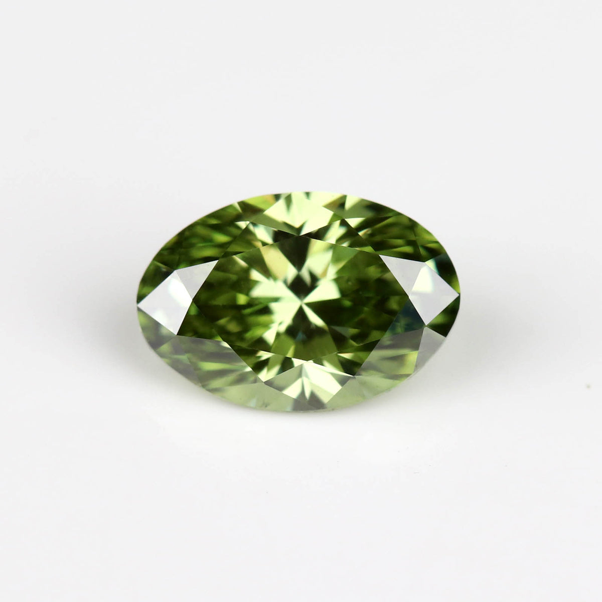 6.34x4.3mm Olive Green Oval Lab-grown 0.51ct Diamond - SOLD