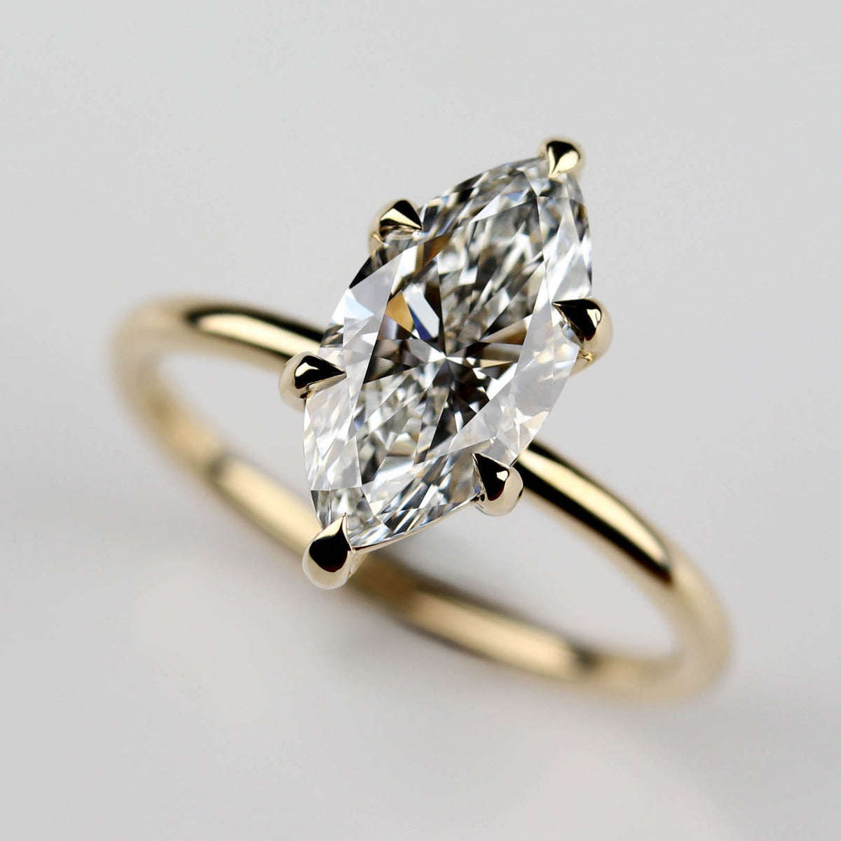 Marquise Basket Solitaire Engagement Ring