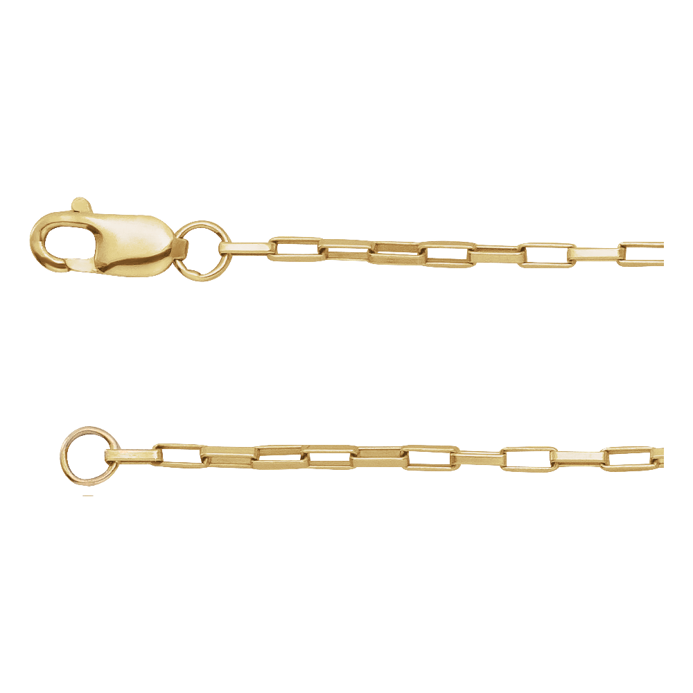. 14k Yellow Gold 1.2mm Elongated Box Chain