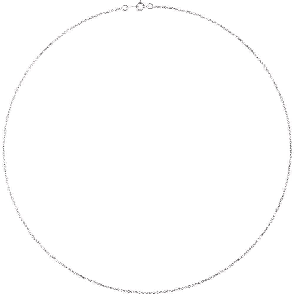 . 14k White Gold 1mm Cable Chain