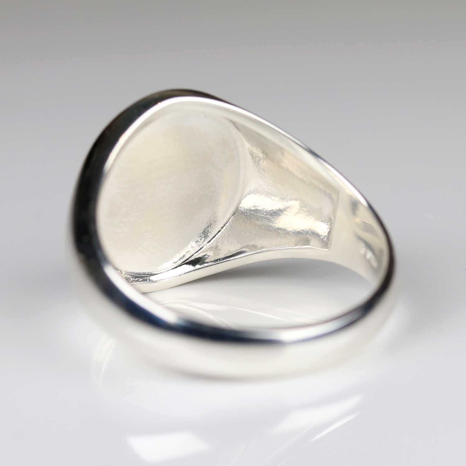 Chunky Oval Silver Signet Ring 16x14mm