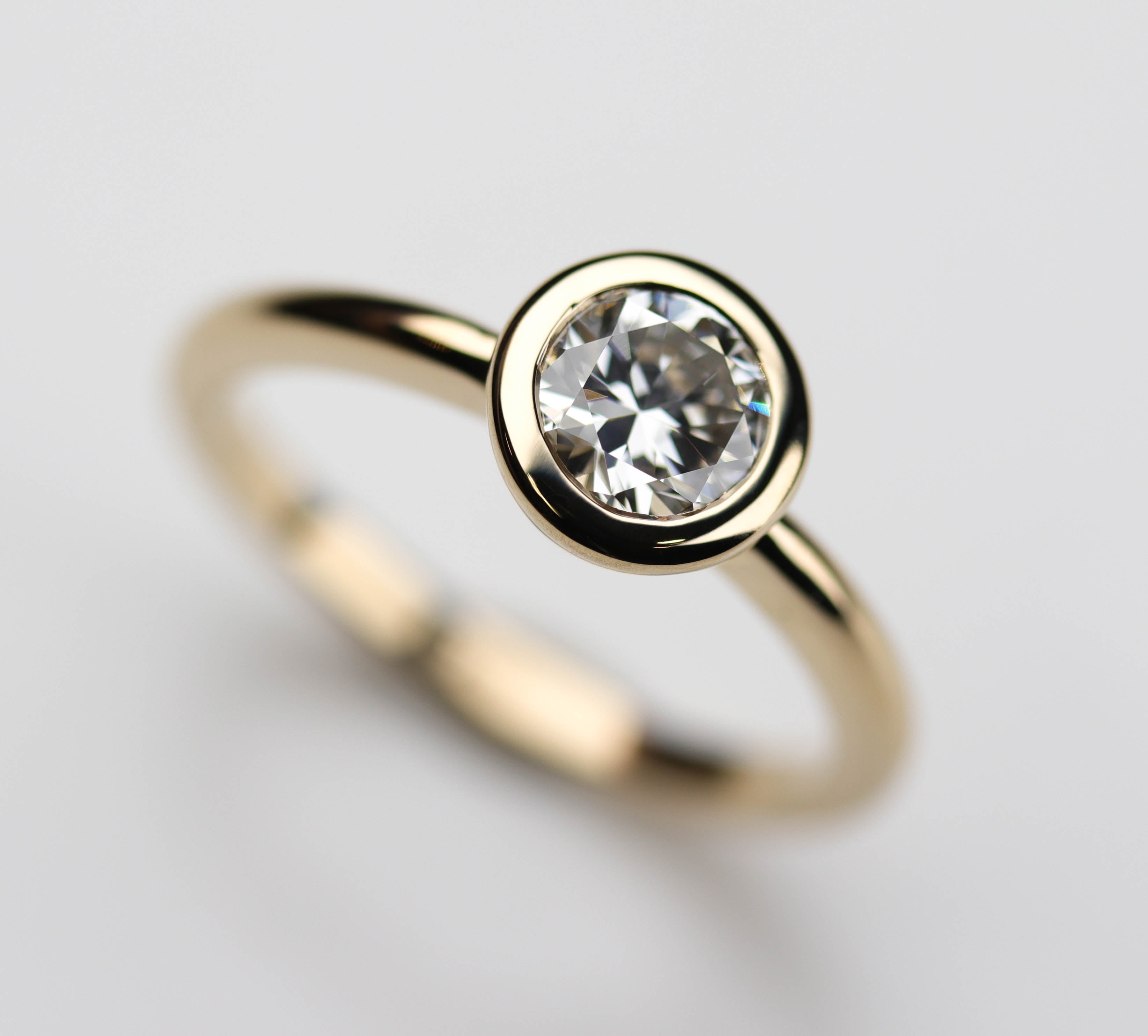 Round Brilliant Classic Bezel Solitaire Engagement Ring