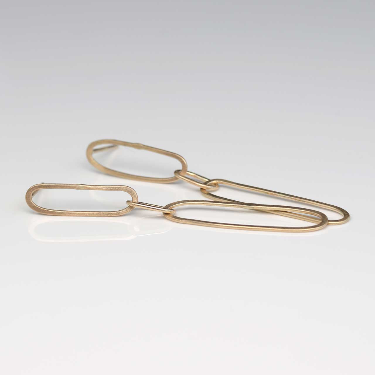 . Hand-forged Paperclip Dangle Earrings
