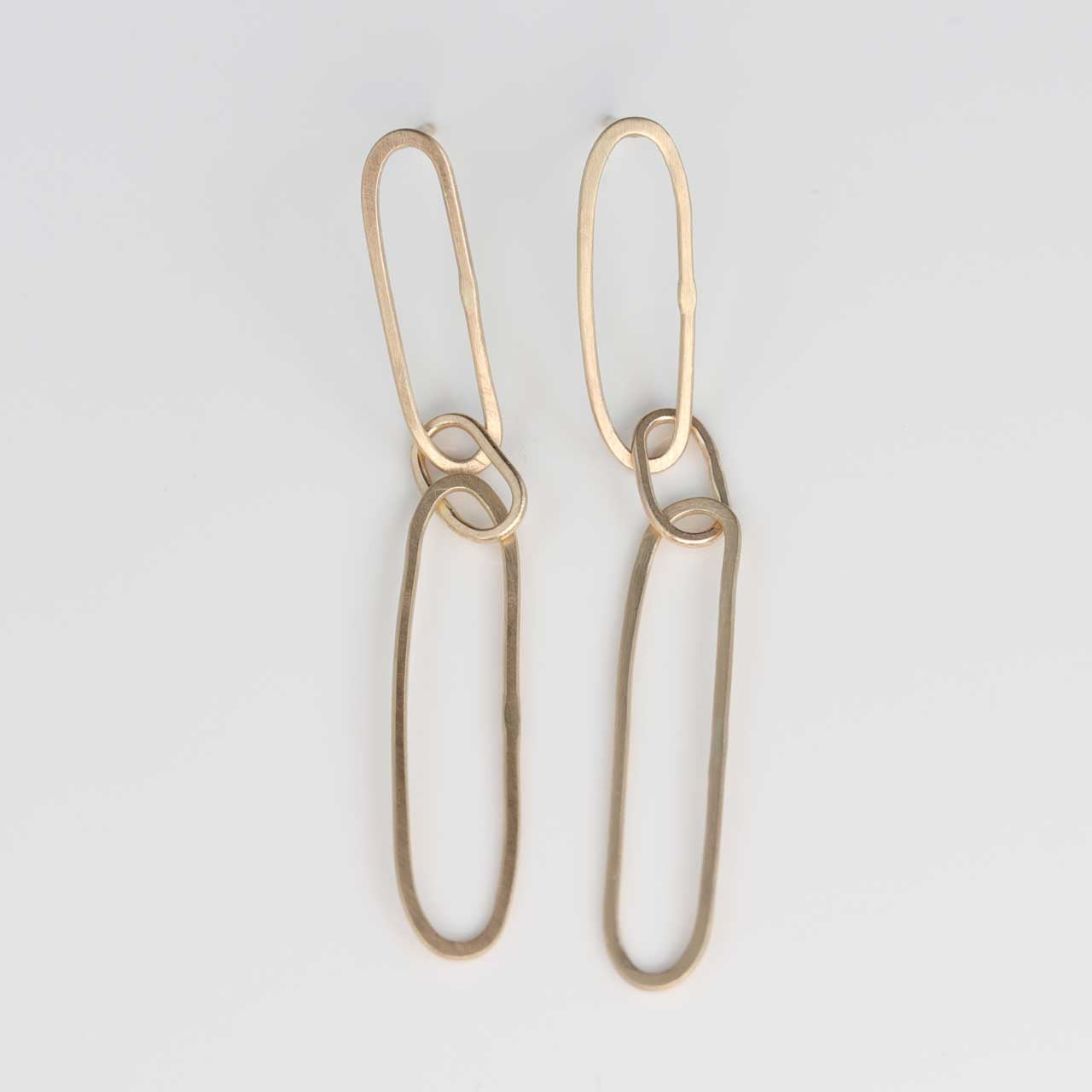 . Hand-forged Paperclip Dangle Earrings