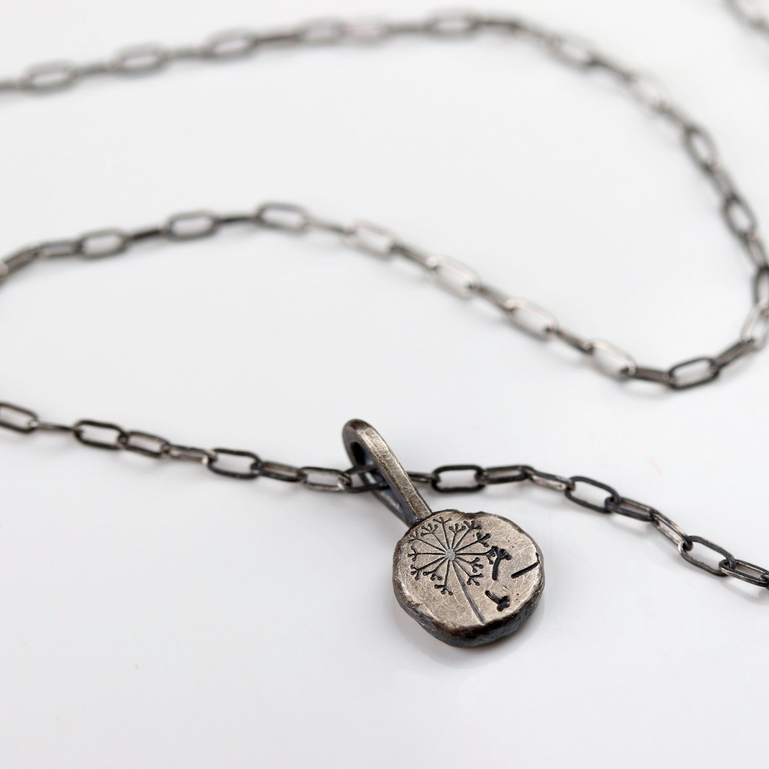 • Silver Dandelion Nugget Charm
