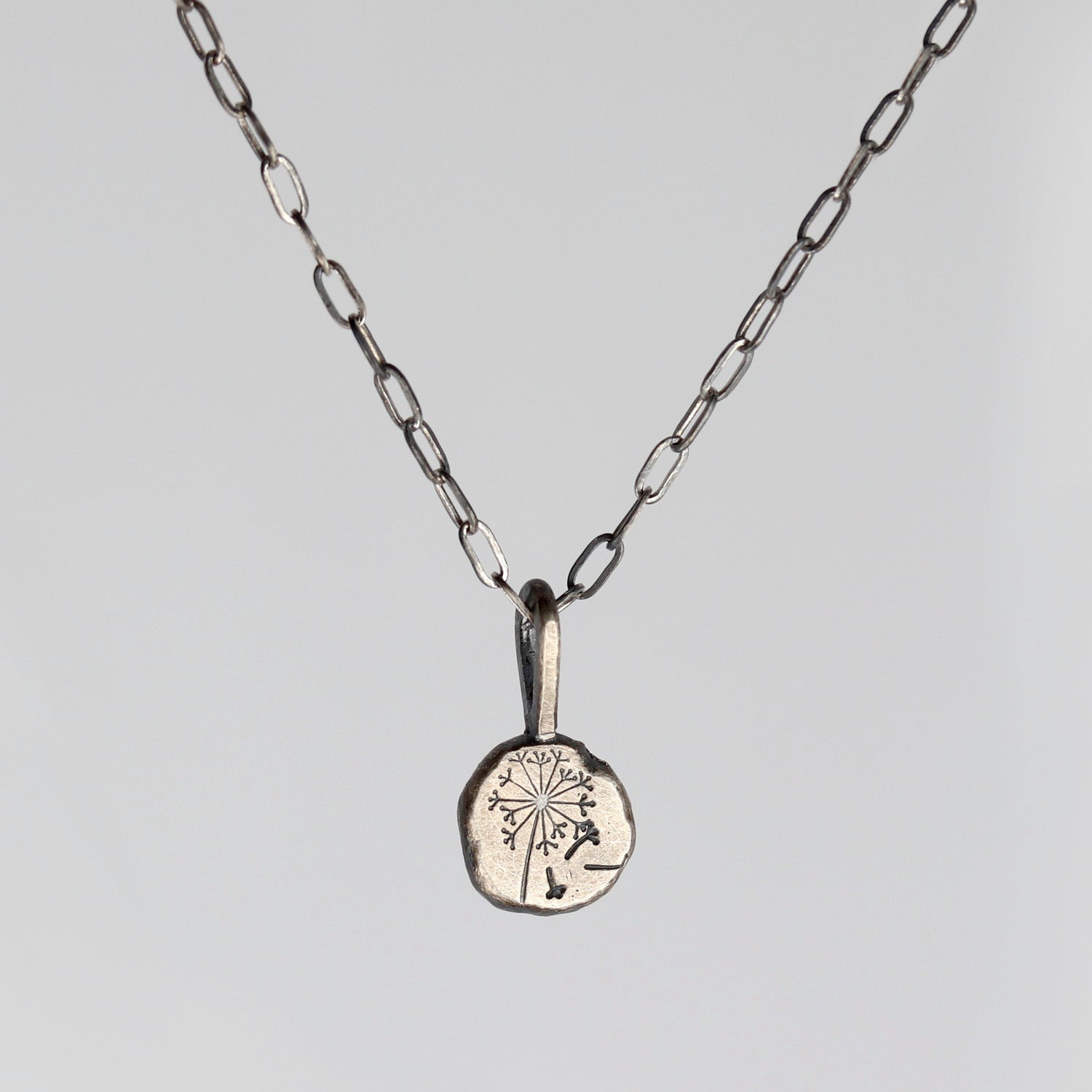 • Silver Dandelion Nugget Charm