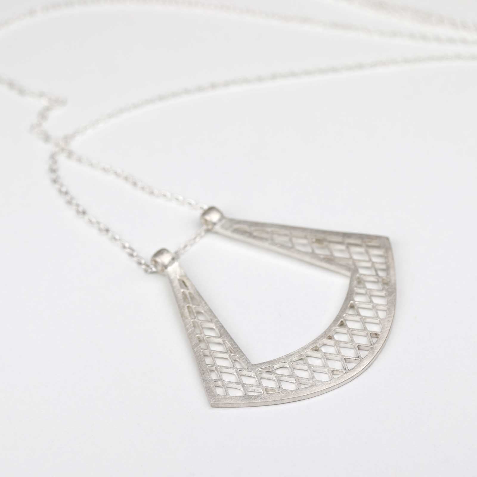 . Sterling Silver Pierced Magic Ring Holder Necklace