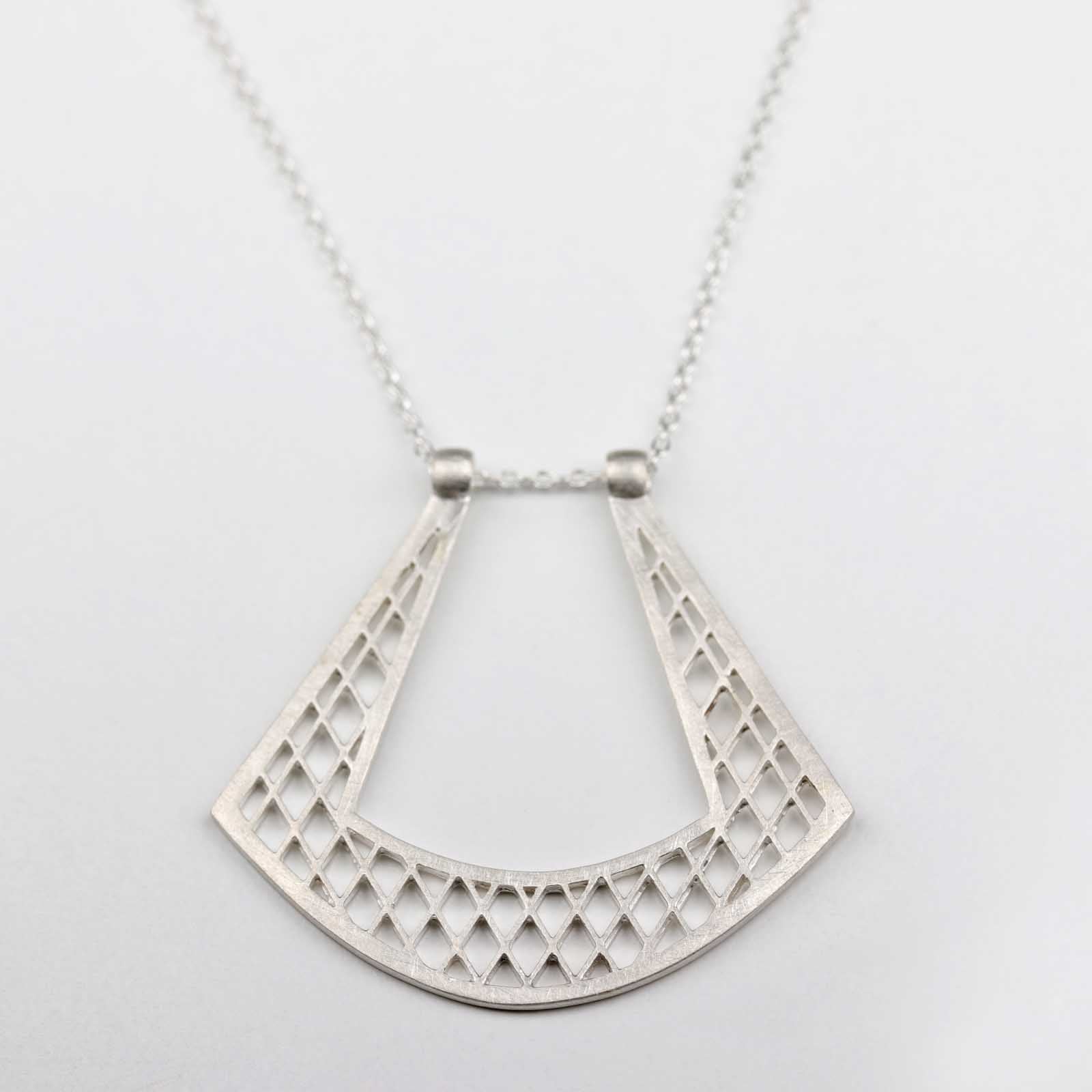 . Sterling Silver Pierced Magic Ring Holder Necklace