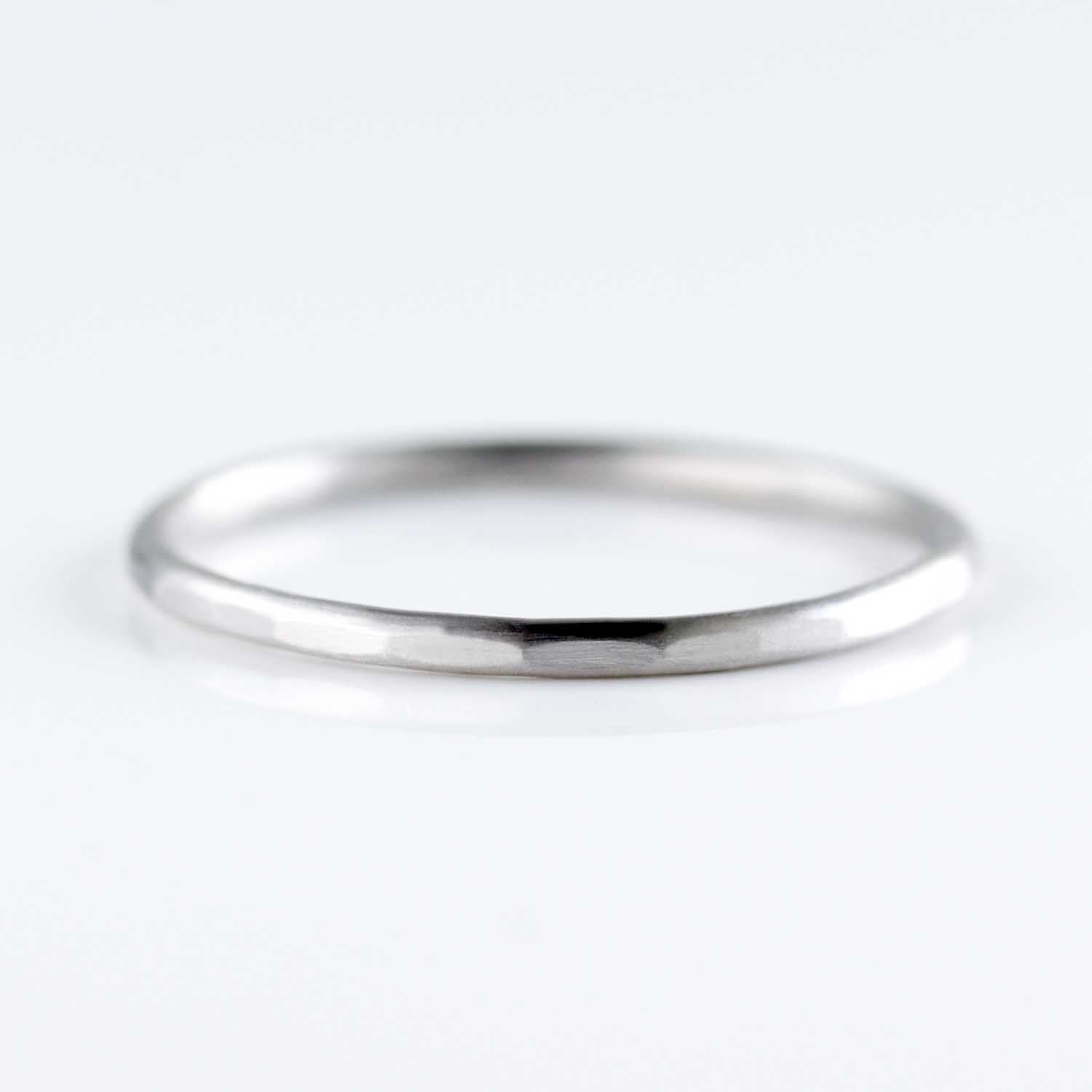 Hammer Textured Round Stacking Ring