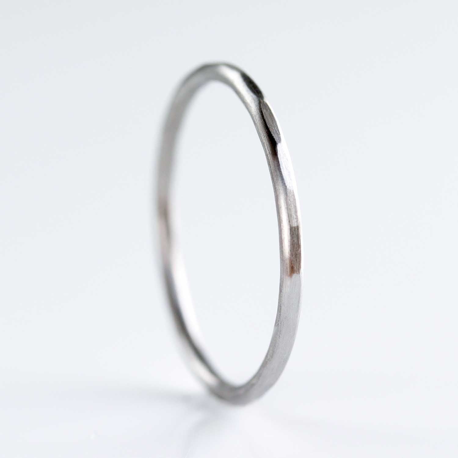Hammer Textured Round Stacking Ring