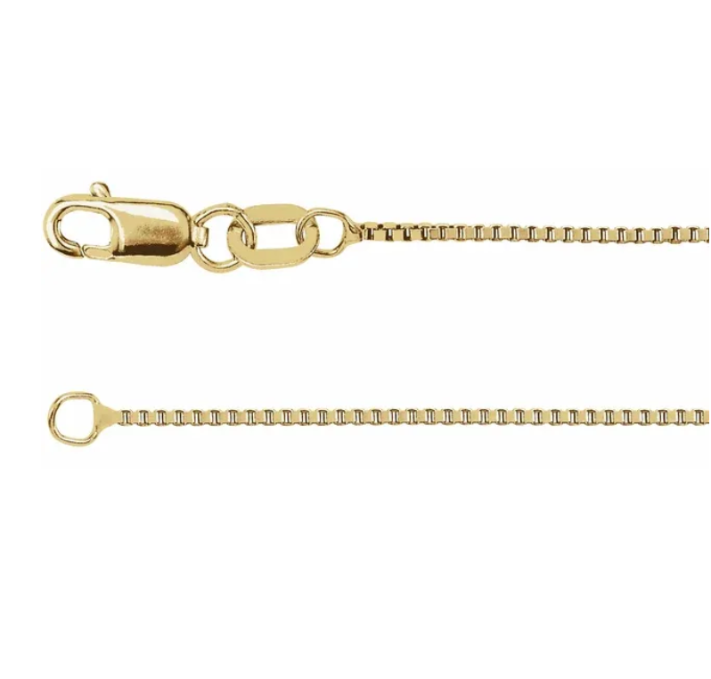 . 14k Yellow Gold .75mm Box Chain
