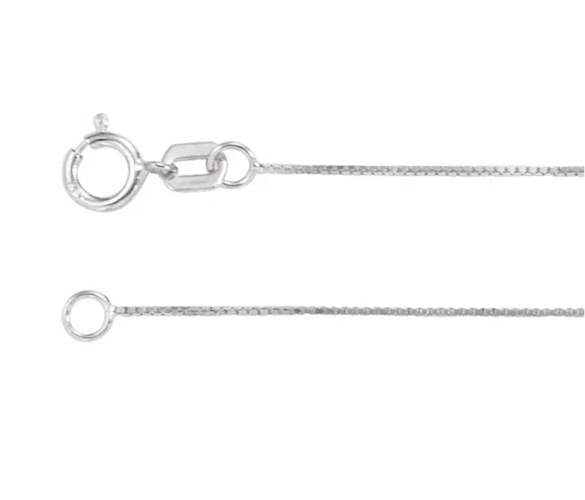. 14k White Gold .55mm Box Chain