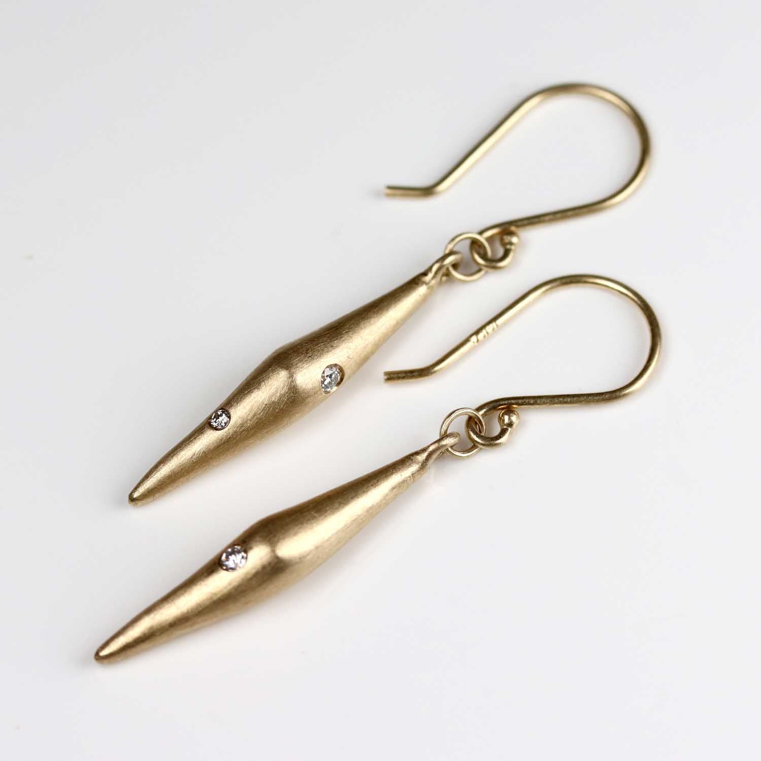 . Sculpted Pod Diamond Dangle Earrings