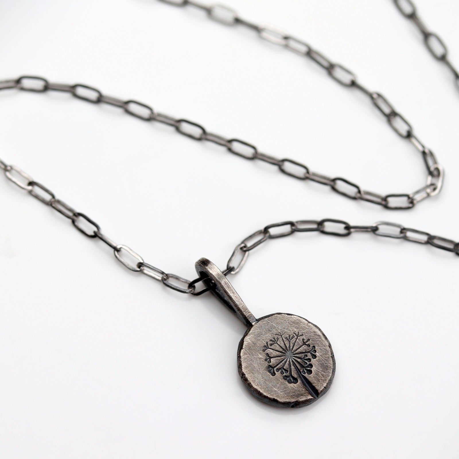 • Silver Dandelion Nugget Charm