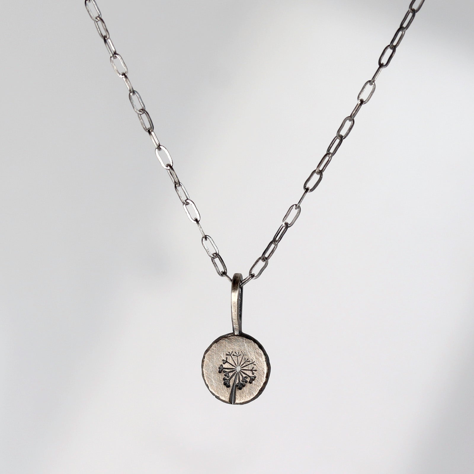 • Silver Dandelion Nugget Charm