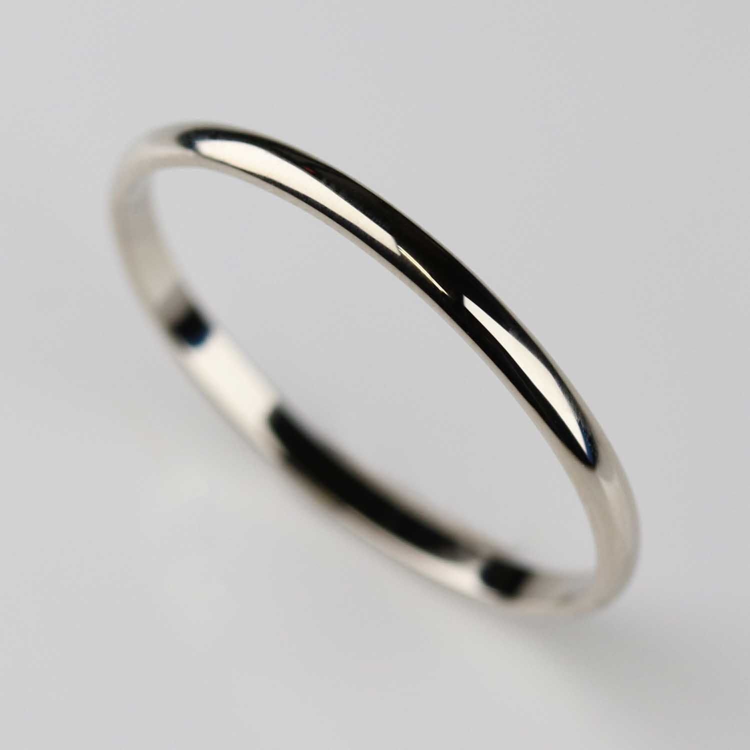 2mm Wide White Gold Slim & Skinny Classic Band Ring