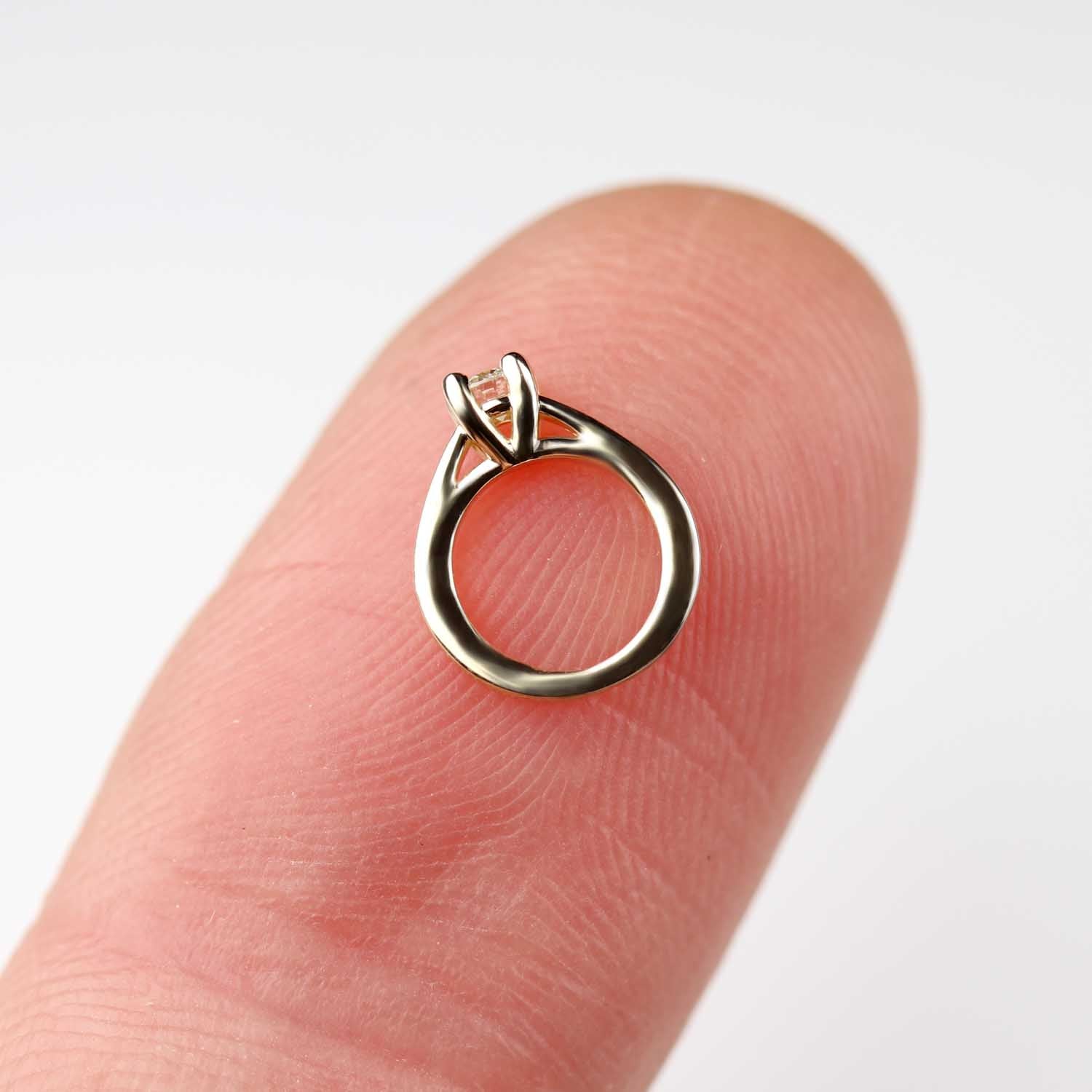 Miniature Solitaire Engagement Ring Charm