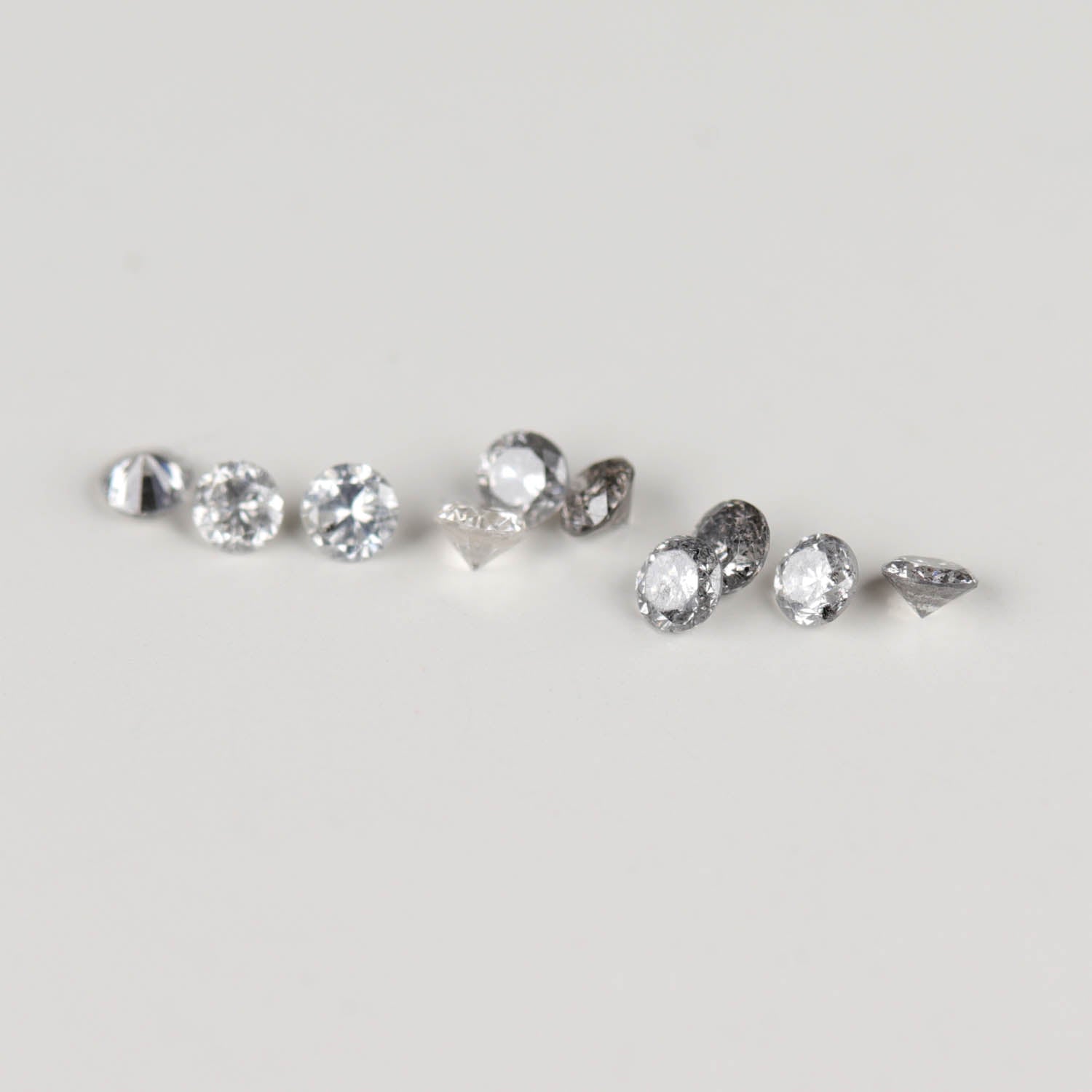 1.5mm Recycled Salt & Pepper Natural Diamonds