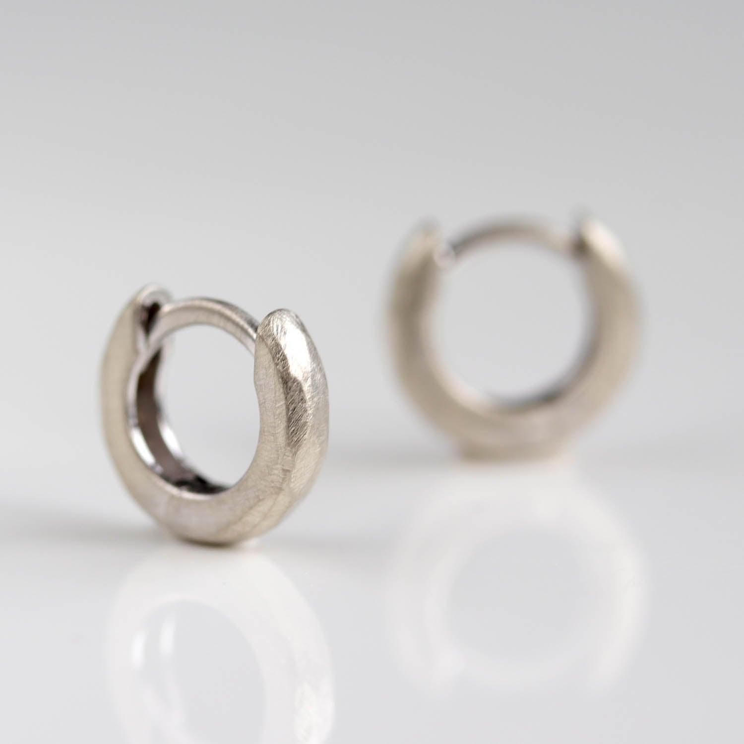 Rustic Huggie Hoop Earrings