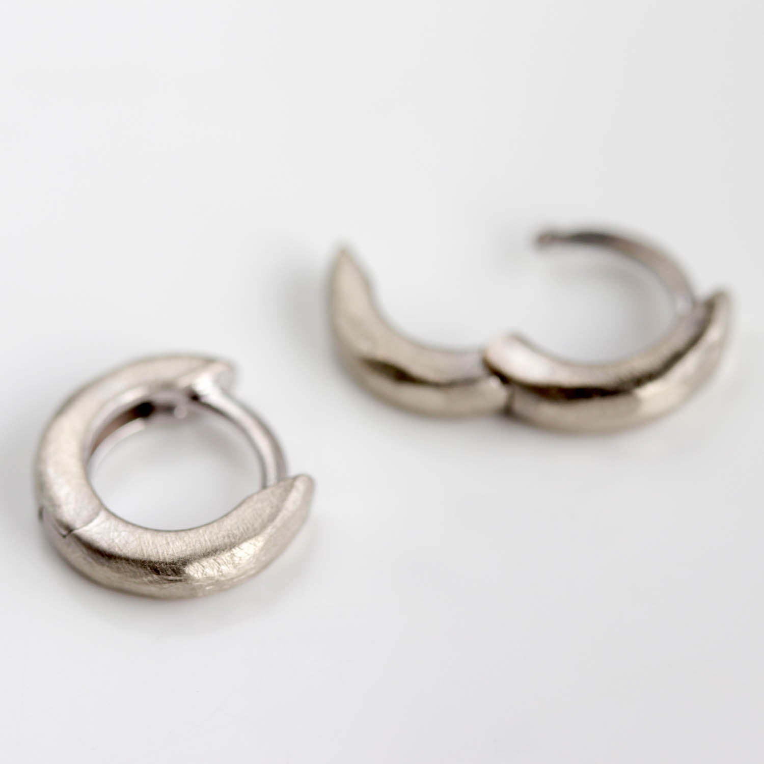 Rustic Huggie Hoop Earrings