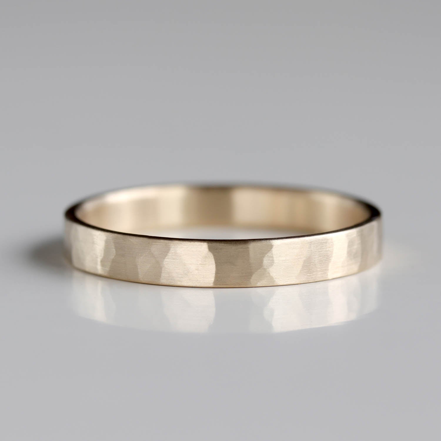 Narrow Slimmest Fitting Hammer Textured Band •