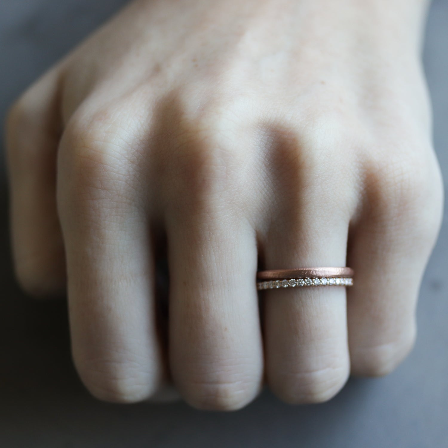 Narrow Hand-hewn Band •