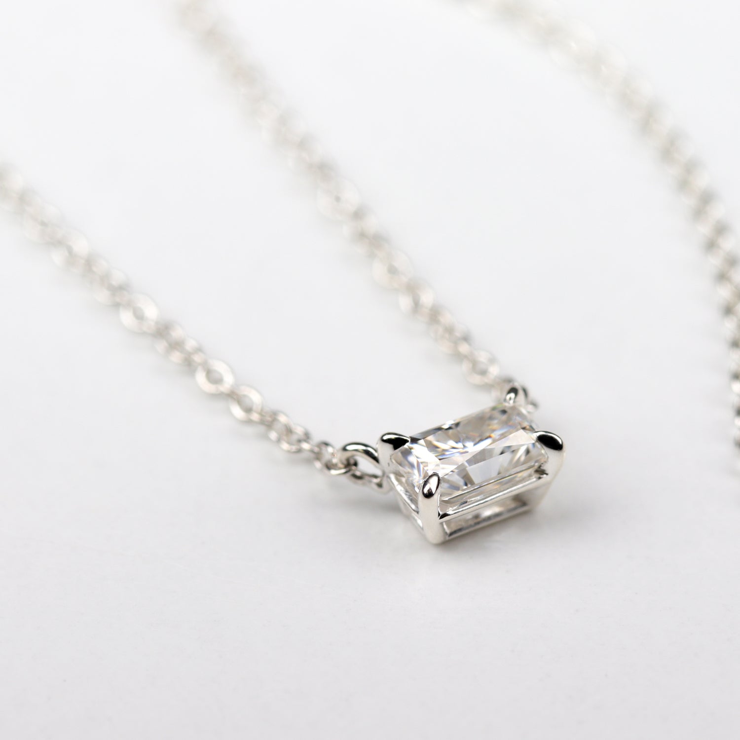Emerald Cut Moissanite Pendant