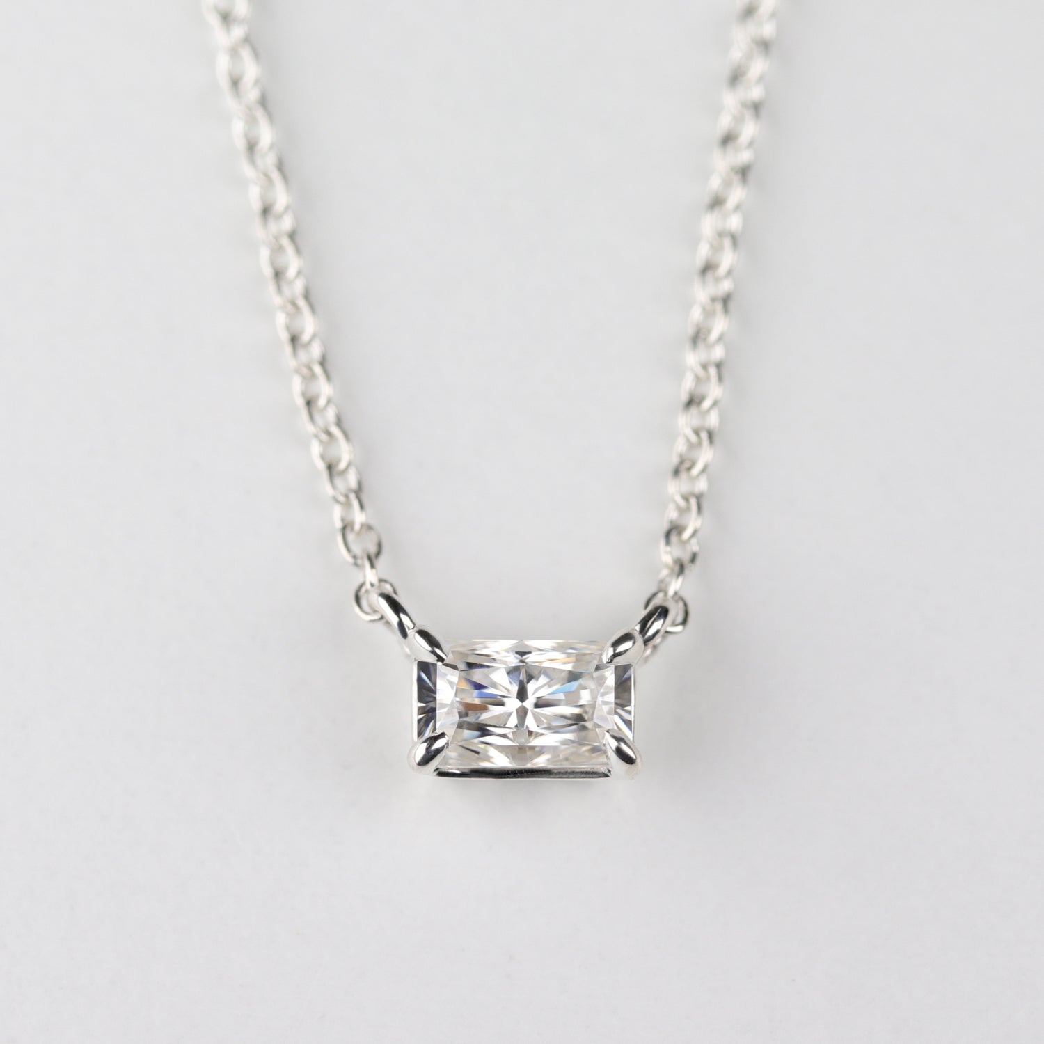 Emerald Cut Moissanite Pendant