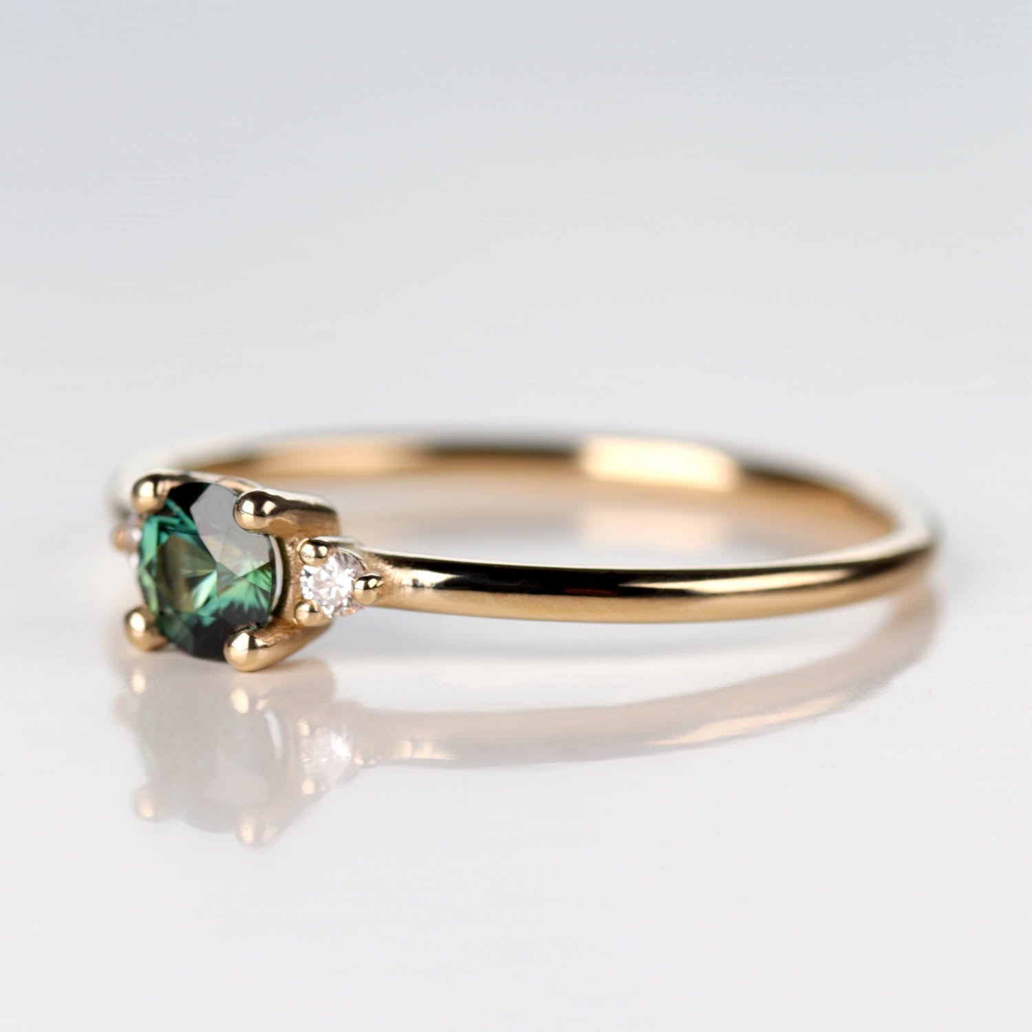 4mm Low-base Three Stone Stacking Ring •