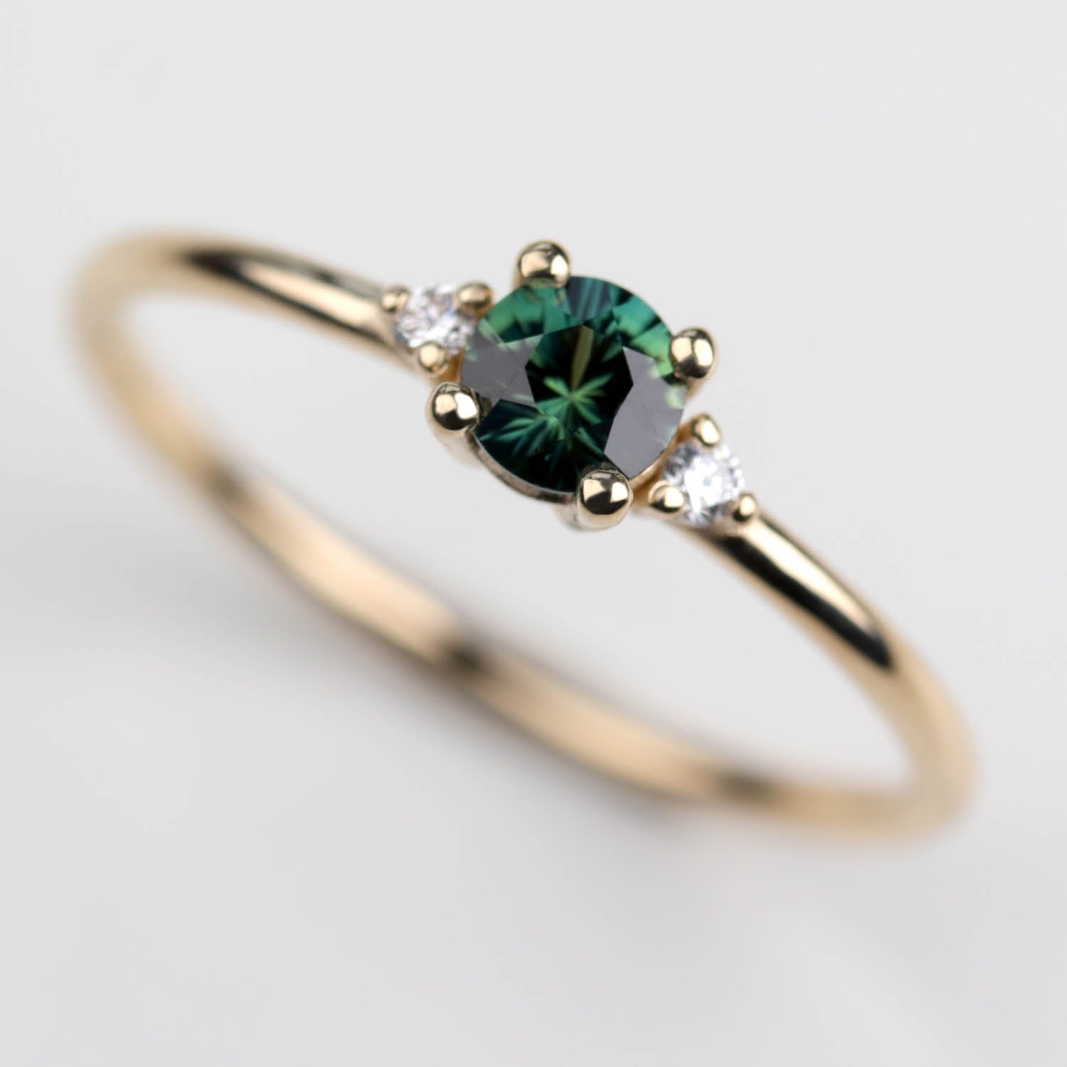 4mm Low-base Three Stone Stacking Ring •