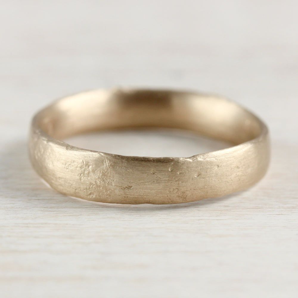 4mm Wide Ancient Textured Band •