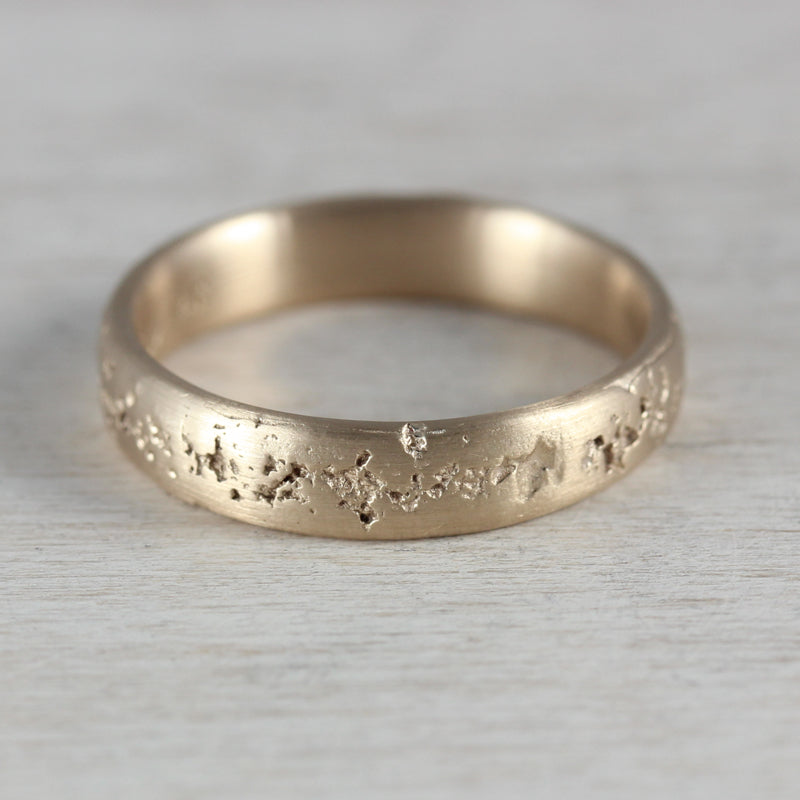 4mm Concrete Band 14k Yellow Gold